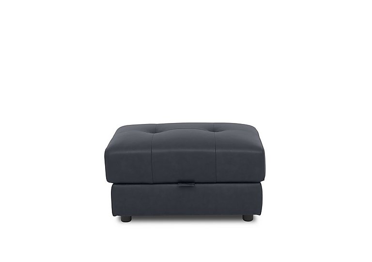 Boutique Goliath Leather Storage Footstool - Navy