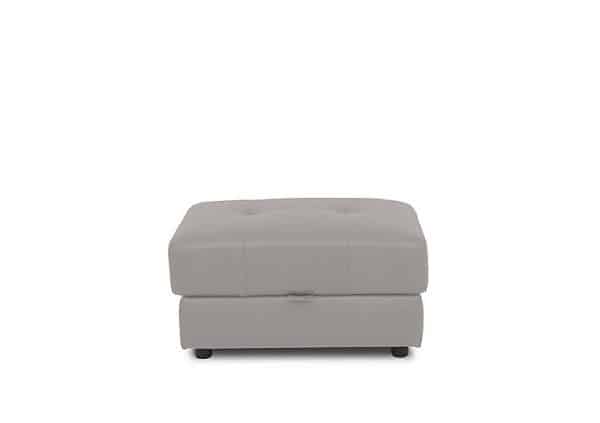 Boutique Goliath Leather Storage Footstool  New Grey | Bed Sava