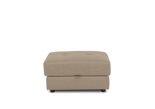 Boutique Goliath Leather Storage Footstool  Barley | Bed Sava