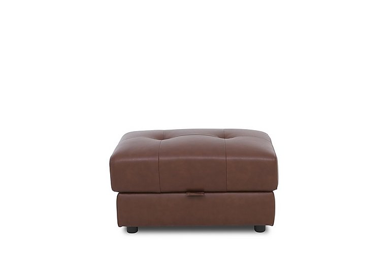 Boutique Goliath Leather Storage Footstool - Butterscotch