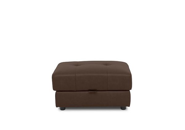 Boutique Goliath Leather Storage Footstool  Chocolate | Bed Sava
