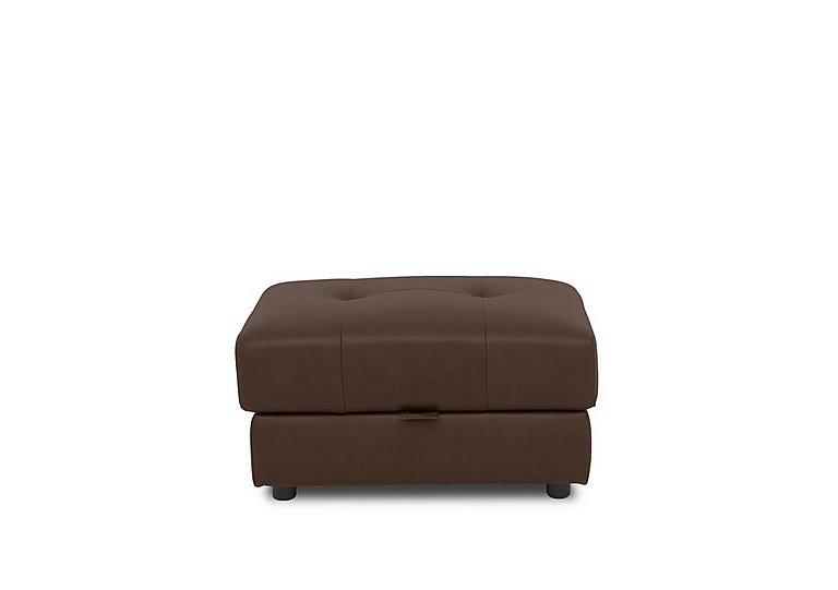 Boutique Goliath Leather Storage Footstool - Chocolate