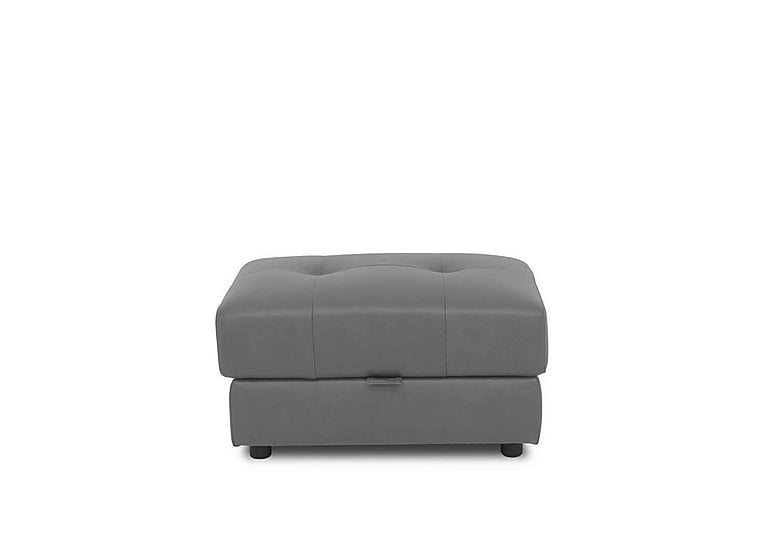 Boutique Goliath Leather Storage Footstool - Granite