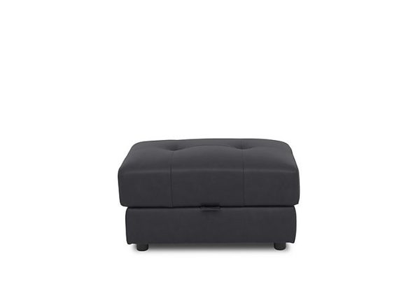 Boutique Goliath Leather Storage Footstool  Lavender Grey | Bed Sava