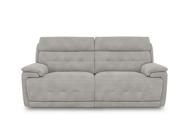 Brescia Fabric 3 Seater Sofa with Power Recliner  R18 Beige | Bed Sava