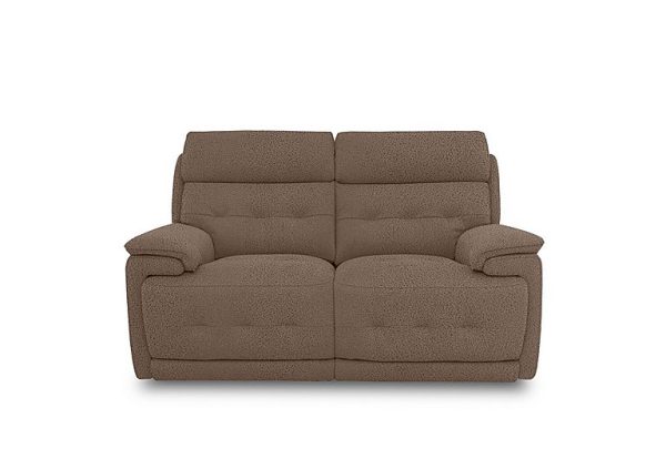 Brescia Fabric 2 Seater Sofa with Power Recliner  Hazelnut | Bed Sava