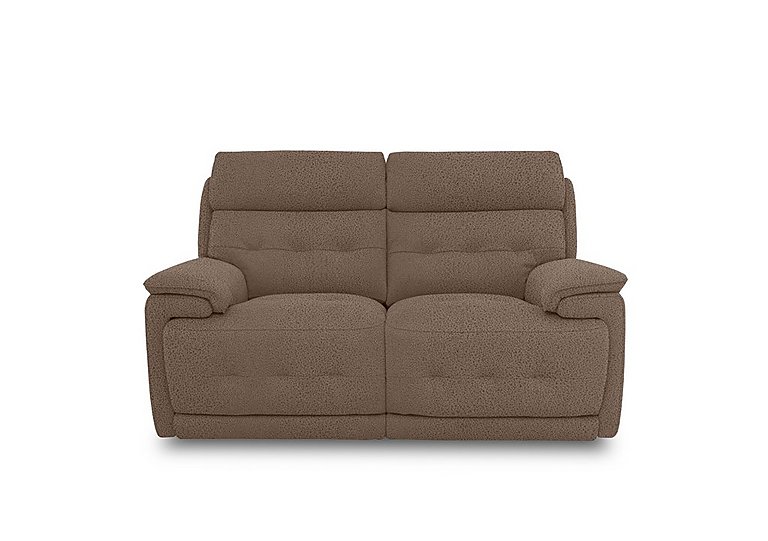 Brescia Fabric 2 Seater Sofa with Power Recliner - Hazelnut