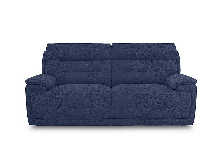 Brescia Fabric 3 Seater Sofa with Power Recliner - Blue