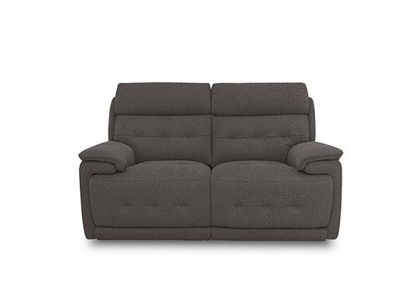 Brescia Fabric 2 Seater Sofa with Power Recliner  Dark Grey | Bed Sava