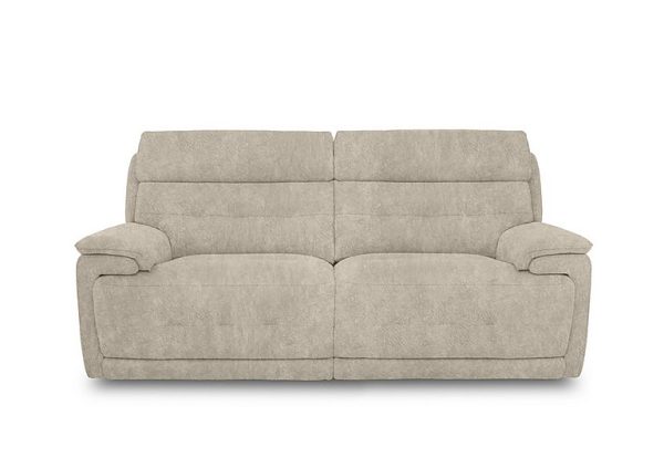 Brescia Fabric 3 Seater Sofa with Power Recliner  Cream | Bed Sava