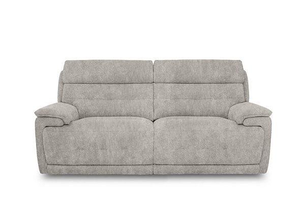 Brescia Fabric 3 Seater Sofa with Power Recliner  Grey | Bed Sava