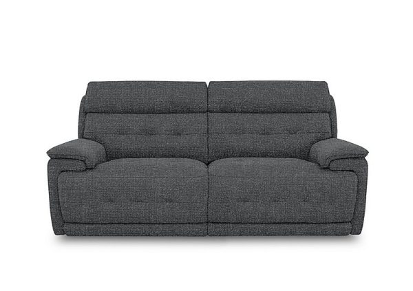 Brescia Fabric 3 Seater Sofa with Power Recliner  Ash | Bed Sava