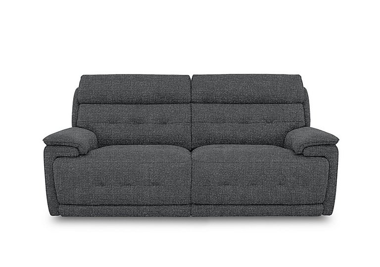 Brescia Fabric 3 Seater Sofa with Power Recliner - Ash