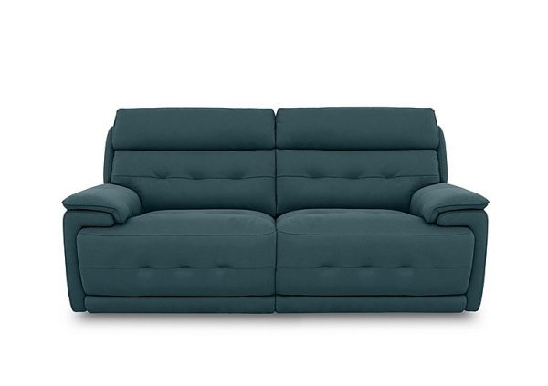 Brescia Fabric 3 Seater Sofa with Power Recliner  Peacock | Bed Sava