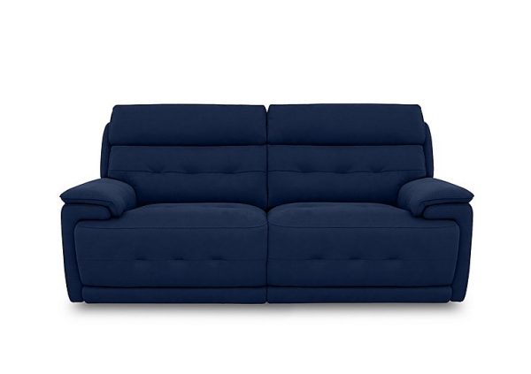 Brescia Fabric 3 Seater Sofa with Power Recliner  Navy | Bed Sava