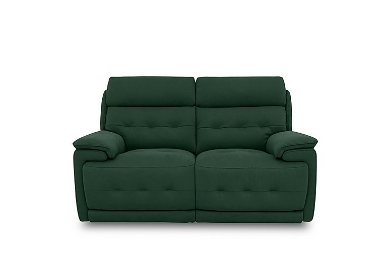 Brescia Fabric 2 Seater Sofa with Power Recliner - Emerald Green