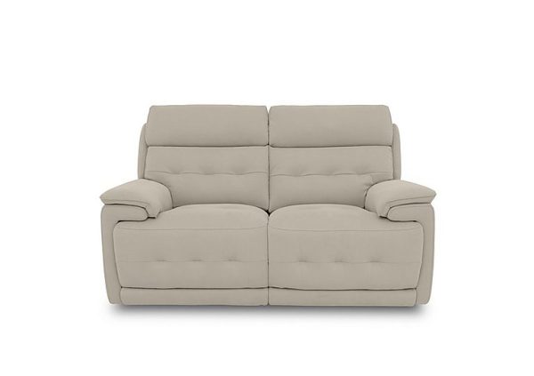 Brescia Fabric 2 Seater Sofa with Power Recliner  R32 Light Khaki | Bed Sava