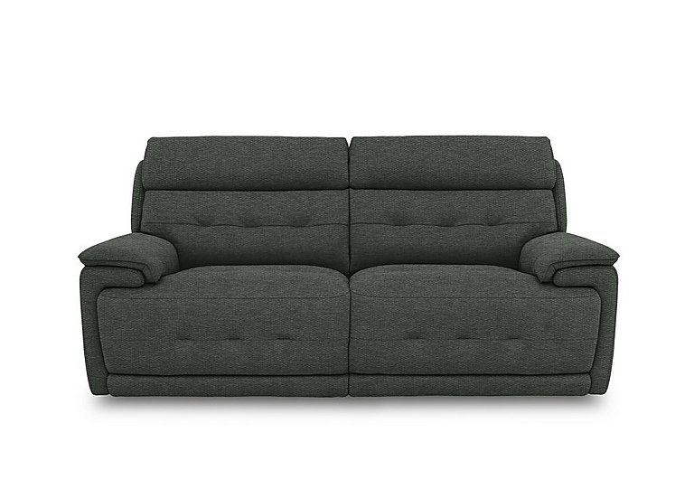 Brescia Fabric 3 Seater Sofa with Power Recliner  Moss Green | Bed Sava