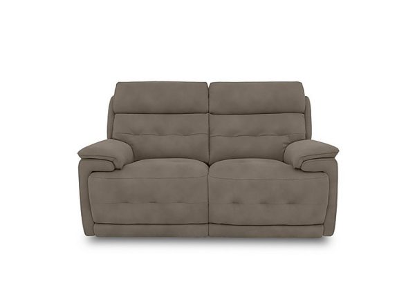Brescia Fabric 2 Seater Sofa with Power Recliner  Khaki | Bed Sava