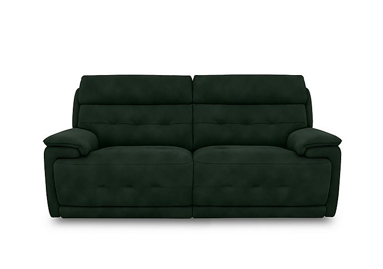 Brescia Fabric 3 Seater Sofa with Power Recliner - Dark Green