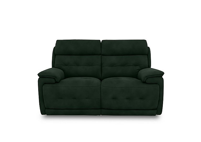 Brescia Fabric 2 Seater Sofa with Power Recliner - Dark Green