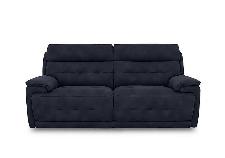 Brescia Fabric 3 Seater Sofa with Power Recliner  R15 Navy Blue | Bed Sava