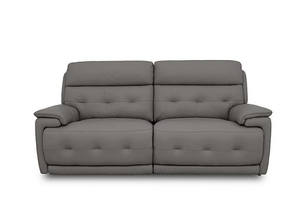 Brescia NC Leather 3 Seater Power Recliner Sofa with Power Headrests  NC Elephant | Bed Sava