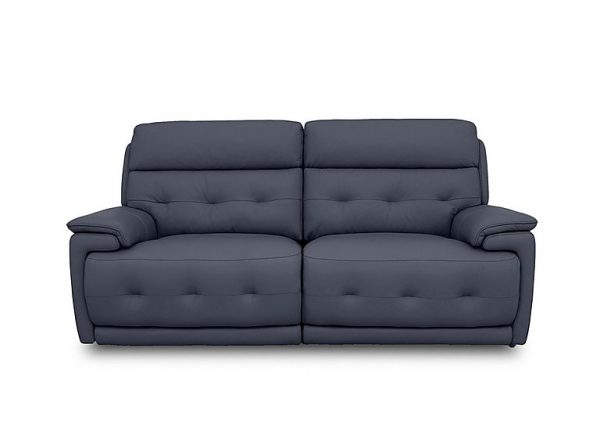 Brescia NC Leather 3 Seater Power Recliner Sofa with Power Headrests  NC Ocean Blue | Bed Sava