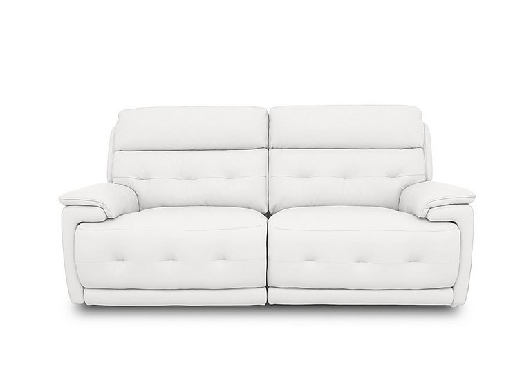 Brescia NC Leather 3 Seater Power Recliner Sofa with Power Headrests - NC Star White
