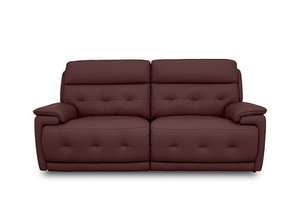 Brescia NC Leather 3 Seater Power Recliner Sofa with Power Headrests  NC Deep Red | Bed Sava