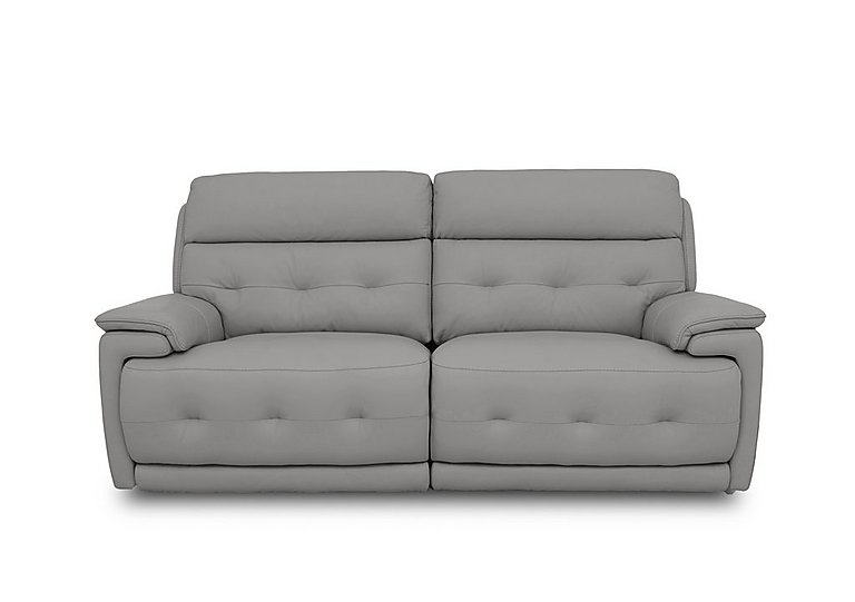Brescia NC Leather 3 Seater Power Recliner Sofa with Power Headrests - Sleet
