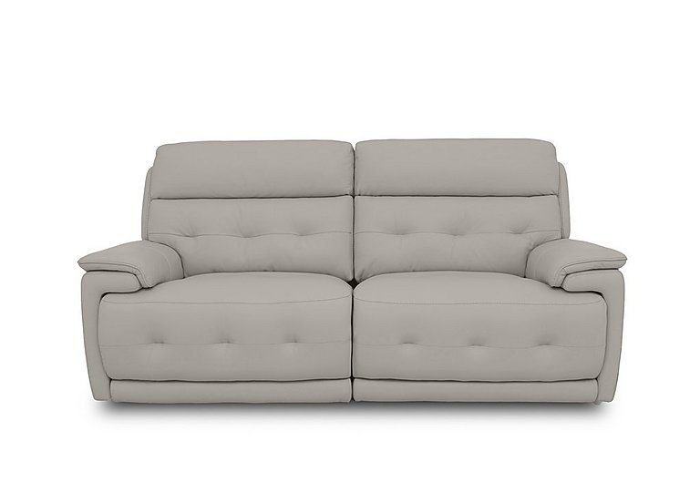 Brescia NC Leather 3 Seater Power Recliner Sofa with Power Headrests - Feather