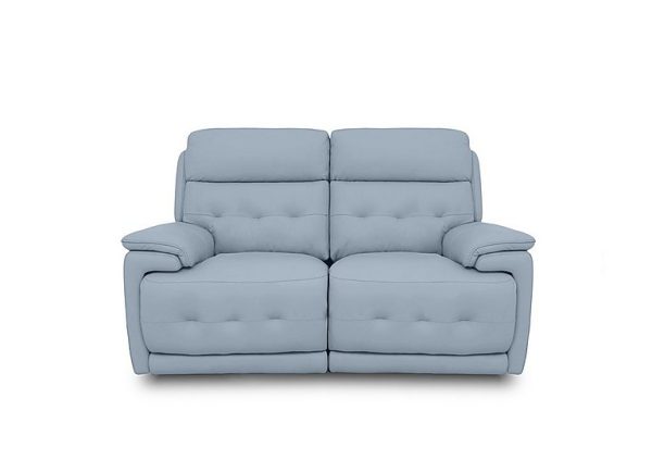 Brescia NC Leather 2 Seater Power Recliner Sofa with Power Headrests  Pearl Blue | Bed Sava