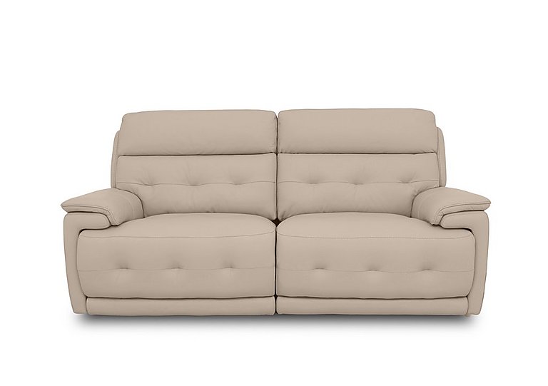 Brescia NC Leather 3 Seater Power Recliner Sofa with Power Headrests - NC Pebble