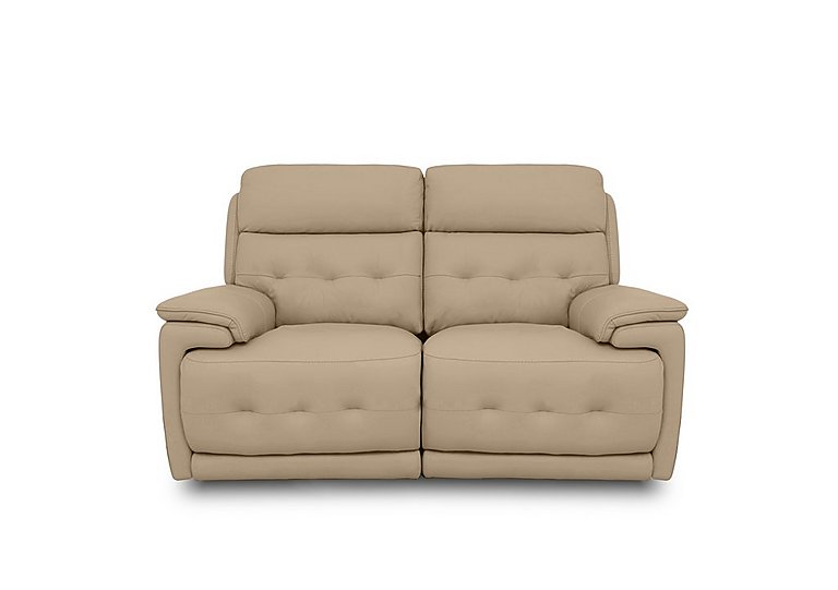 Brescia Leather 2 Seater Power Recliner Sofa with Power Headrests - Nude