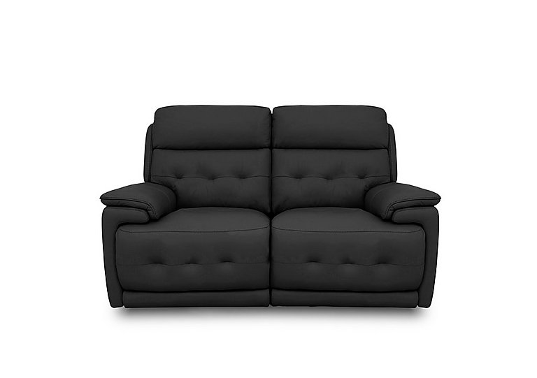 Brescia Leather 2 Seater Power Recliner Sofa with Power Headrests - Black
