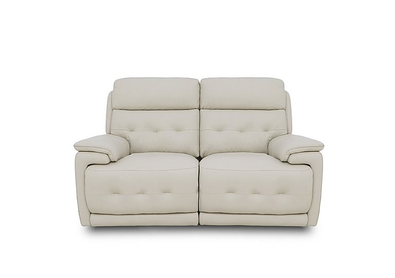 Brescia Leather 2 Seater Power Recliner Sofa with Power Headrests - Frost