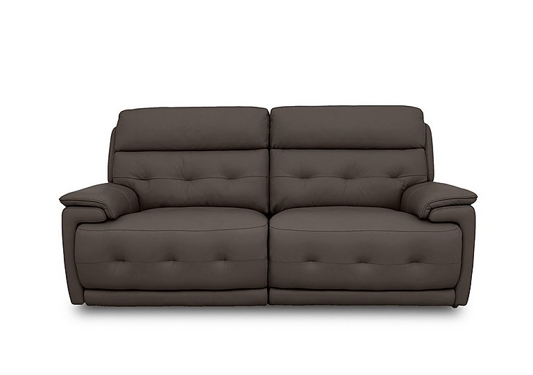 Brescia Leather 3 Seater Power Recliner Sofa with Power Headrests - Cacao