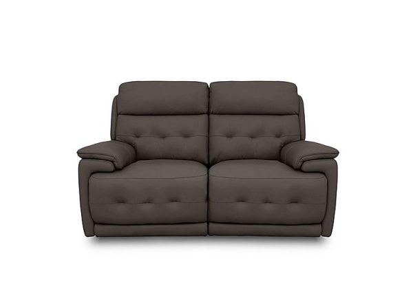 Brescia Leather 2 Seater Power Recliner Sofa with Power Headrests  Cacao | Bed Sava