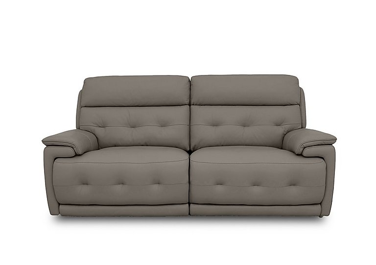 Brescia Leather 3 Seater Power Recliner Sofa with Power Headrests - Elephant