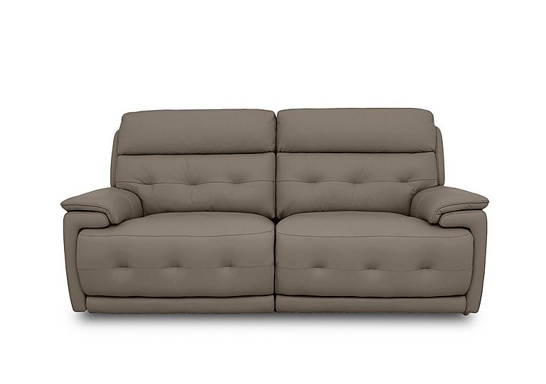 Brescia Leather 3 Seater Power Recliner Sofa with Power Headrests - Bark