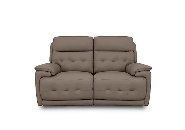Brescia Leather 2 Seater Power Recliner Sofa with Power Headrests  Fawn | Bed Sava