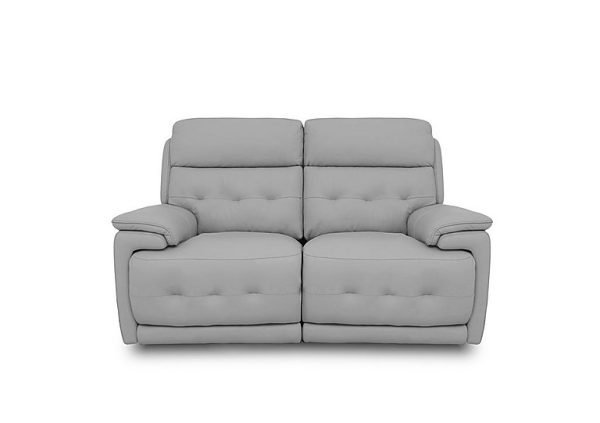 Brescia Leather 2 Seater Power Recliner Sofa with Power Headrests  Light Grey | Bed Sava