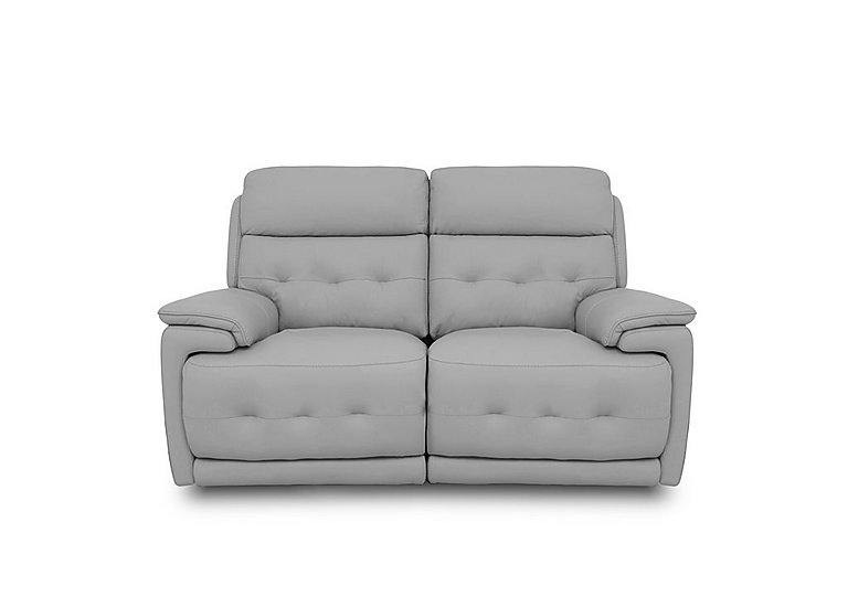 Brescia Leather 2 Seater Power Recliner Sofa with Power Headrests - Light Grey