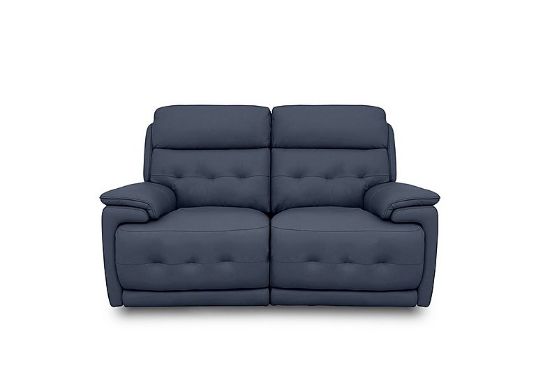 Brescia Leather 2 Seater Power Recliner Sofa with Power Headrests - Ocean