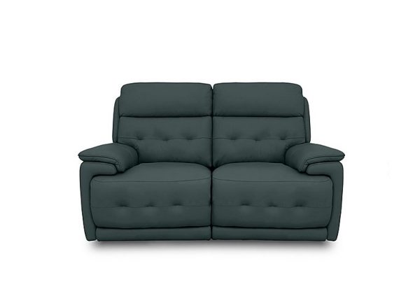Brescia BV Leather 2 Seater Sofa with Power Recliner  BV Lake Green | Bed Sava