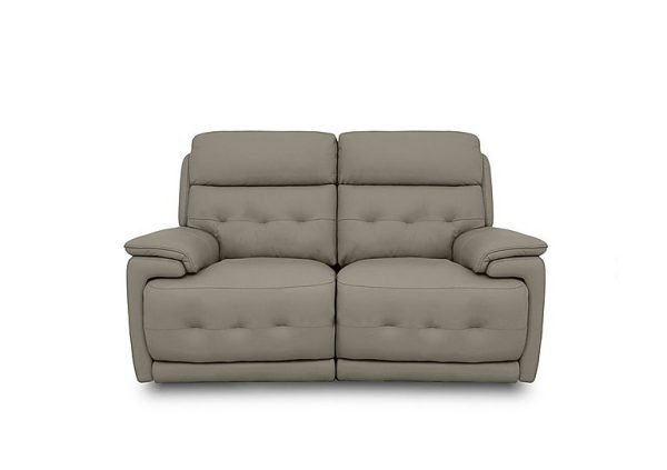Brescia BV Leather 2 Seater Sofa with Power Recliner  BV Taupe | Bed Sava