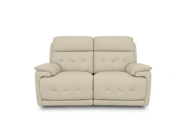 Brescia BV Leather 2 Seater Sofa with Power Recliner  BV Bisque | Bed Sava