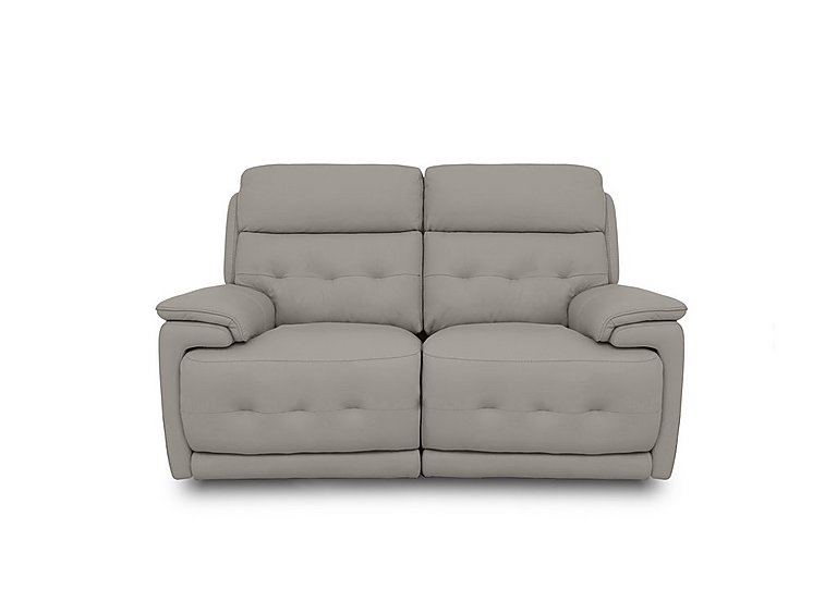 Brescia BV Leather 2 Seater Sofa with Power Recliner - Silver Grey