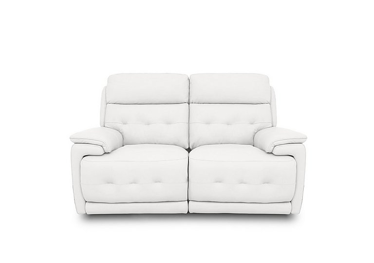 Brescia NC Leather 2 Seater Sofa with Power Recliner - NC Star White